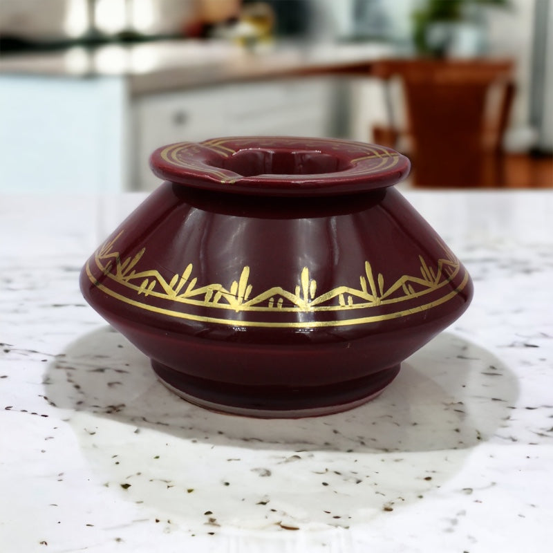 Gold Ashtray burgundy