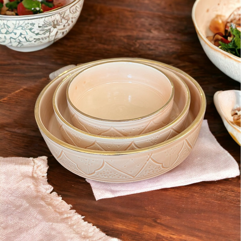 14k Gold Bowl Set | Beige